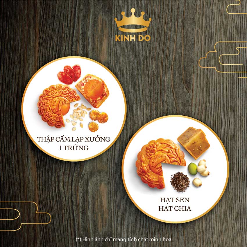 Hộp 2 bánh trung thu Kinh Đô &quot;Bộ Đôi Bánh Nướng&quot; (2 bánh x 150g)