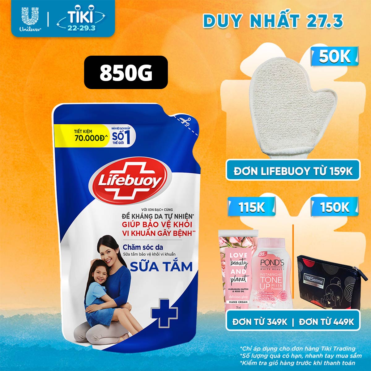 Sữa Tắm Lifebuoy Sạch Khuẩn Chăm Sóc Da Ngăn Ngừa Vi Khuẩn Lây Lan Với Ion Bạc+ Hỗ Trợ Cùng Đề Kháng Da Tự Nhiên Túi 800G