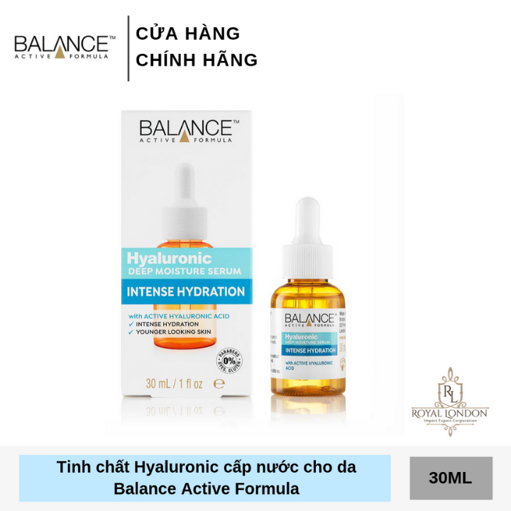 Hình ảnh Serum cấp ẩm Balance Active Formula Hyaluronic deep moisturiser, intense hydration, 554 Youth Serum, cấp ẩm tăng cường, thấm nhanh, sáng da, 30ml, hàng chính hãng