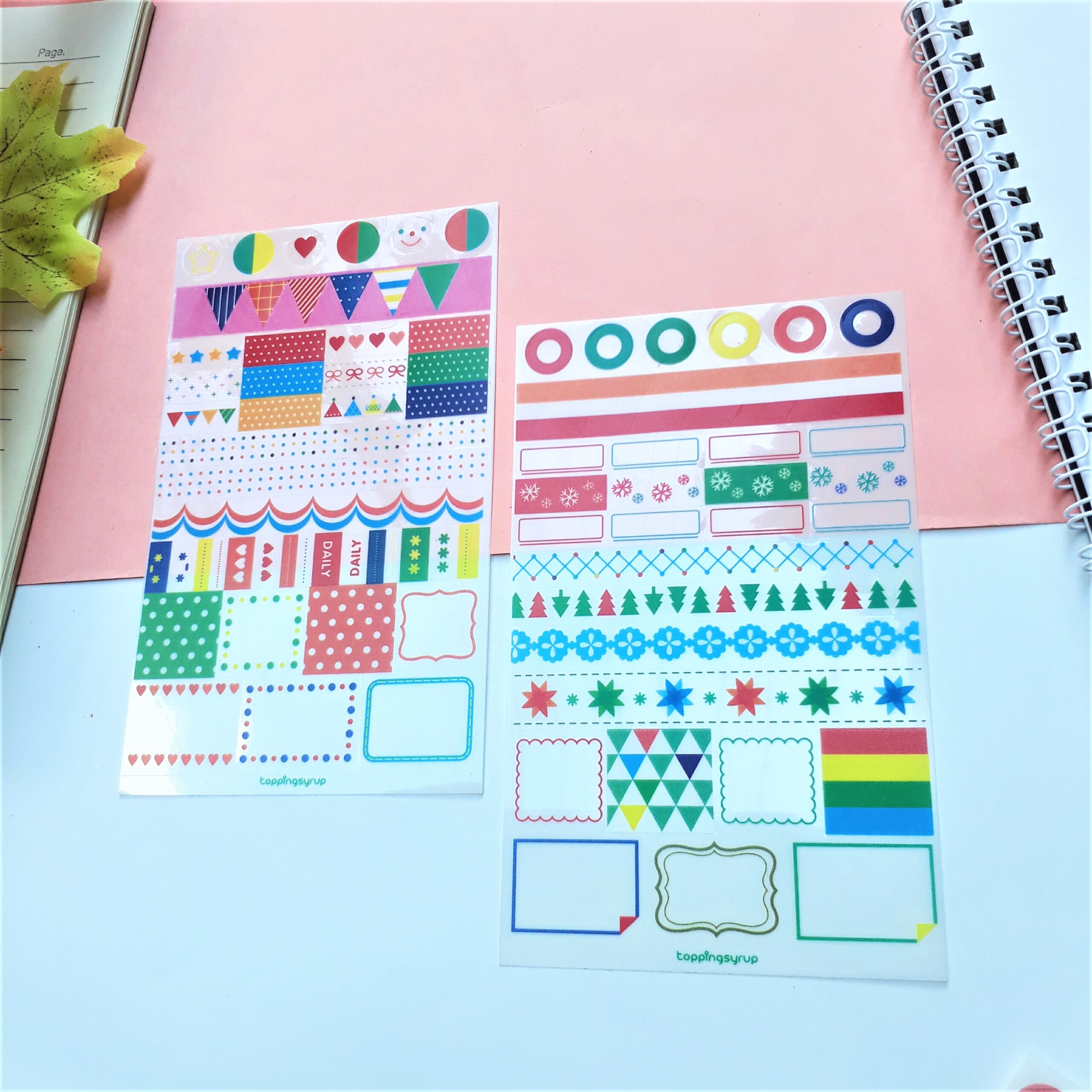 Combo 2 Bộ 6 Tấm Sticker Dán Trang Trí Hành Tinh Và Ghi Chú Đủ Màu