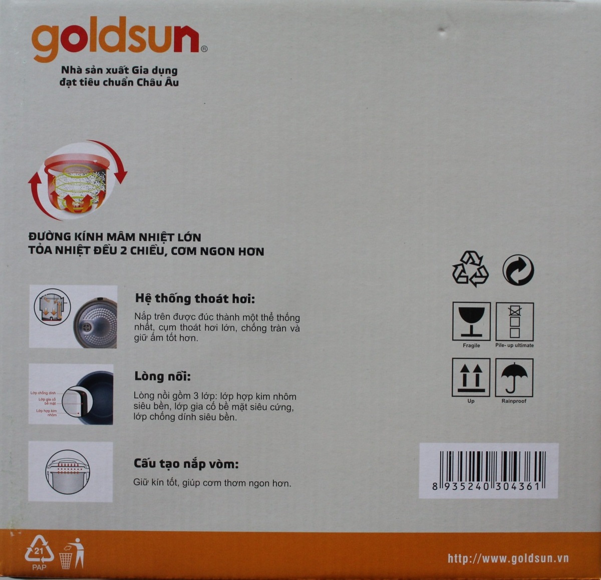 Nồi Cơm Điện Goldsun GR-1123 (1,2 lít)  - Chính Hãng