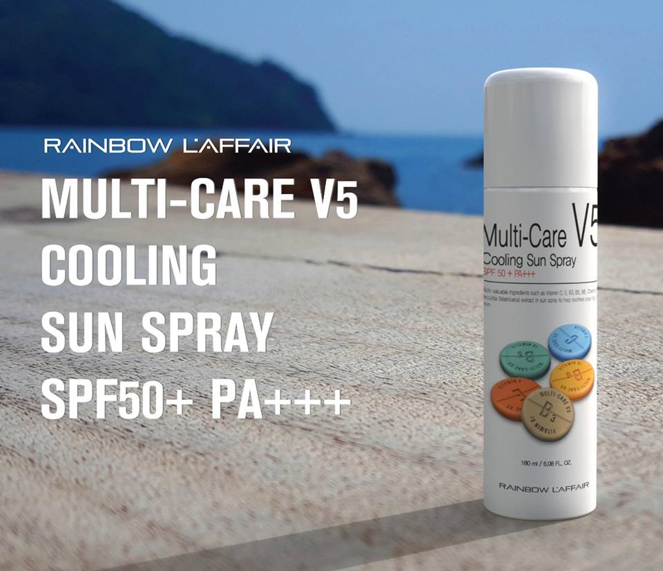 Xịt Chống Nắng Rainbow L'Affair Multi-Care V5 Cooling Sun Spray Spf50+ Pa+++ 180 ml