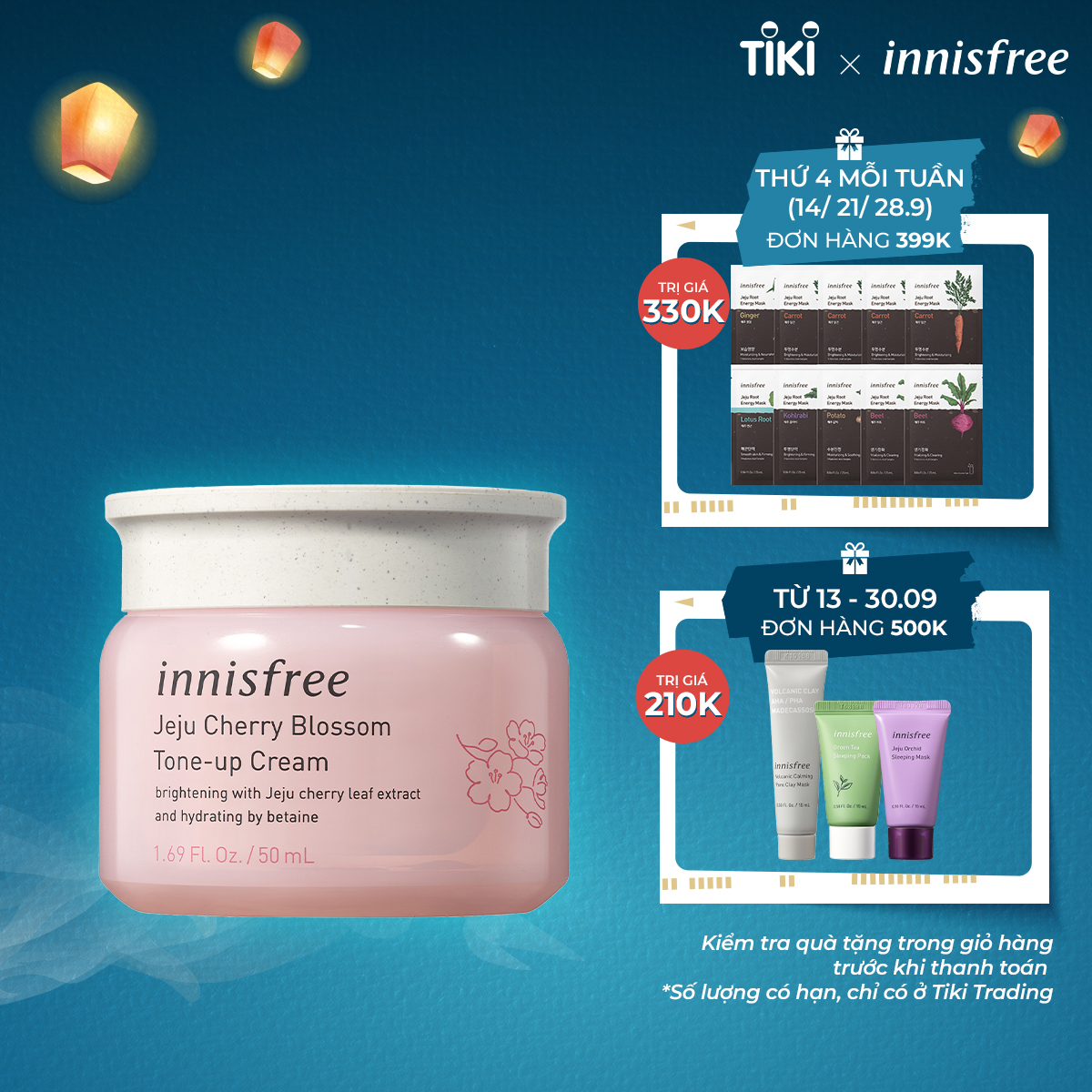 Kem Dưỡng Ẩm Sáng Da Từ Hoa Anh Đào Đảo Jeju Innisfree Cherry Blossom Tone Up Cream 50Ml - 131171021