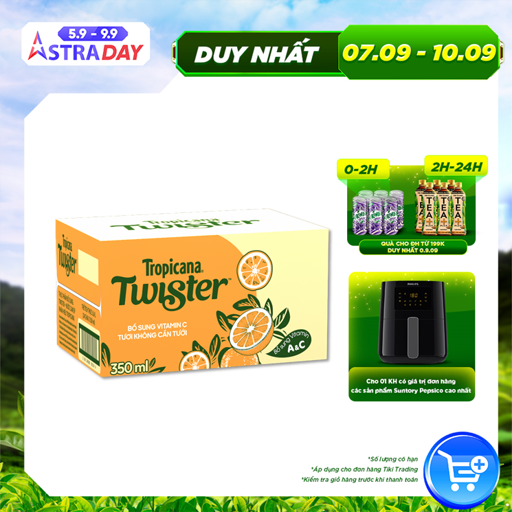 Thùng 24 Chai Nước Giải Khát Twister Cam 350ml