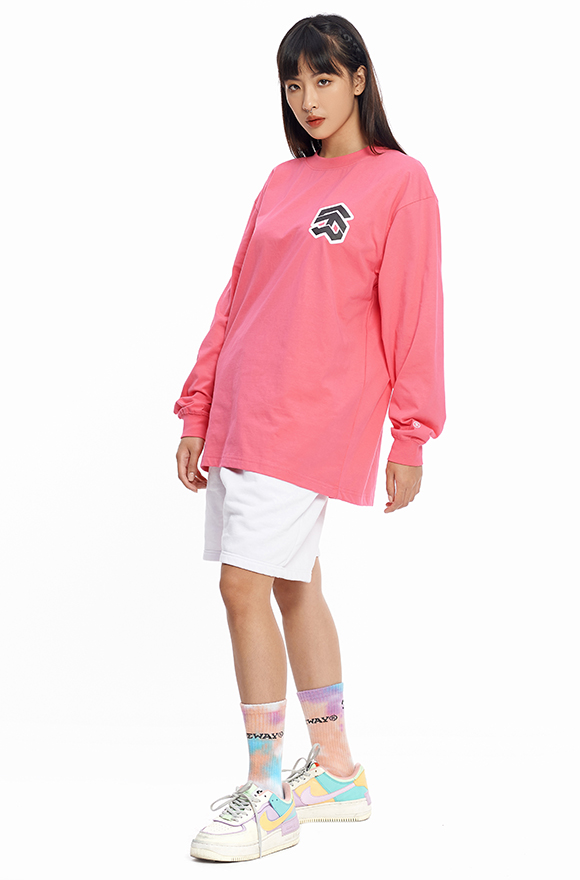 Áo Thun 5THEWAY Tay Dài Hồng aka 5THEWAY /stroke/ BIG LOGO LS NEW TEE in HOT PINK
