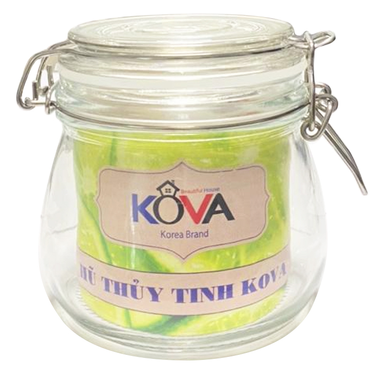 Bộ 2 Hũ Thủy Tinh Tròn Kova Có Khóa 450ml