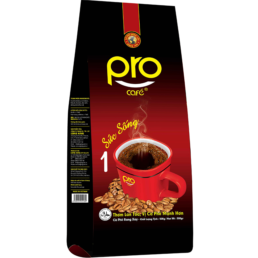 Cà Phê Rang Xay Pha Phin Long King - PRO 1 ( Bột - 500gr)