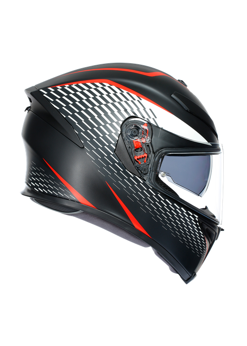 Nón Bảo Hiểm Fullface - AGV K5 S MATT BLACK/WHITE/RED - Hàng Nhập Khẩu Thương Hiệu Ý