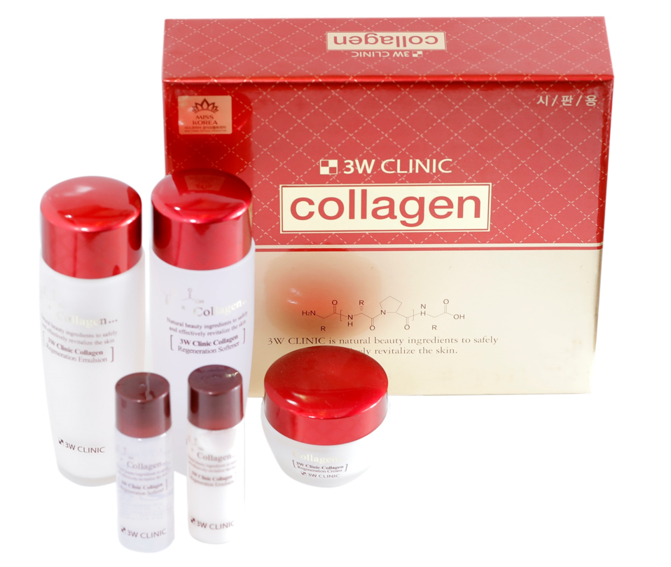 Combo Bộ 3 dưỡng da săn chắc Collagen 3W CLINIC Hàn Quốc