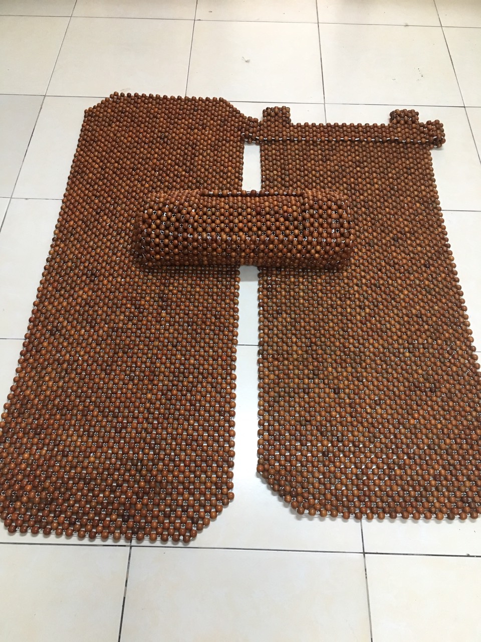 Combo 3 Đệm Khoác Ghế Ô Tô Hạt Gỗ Hương Mộc