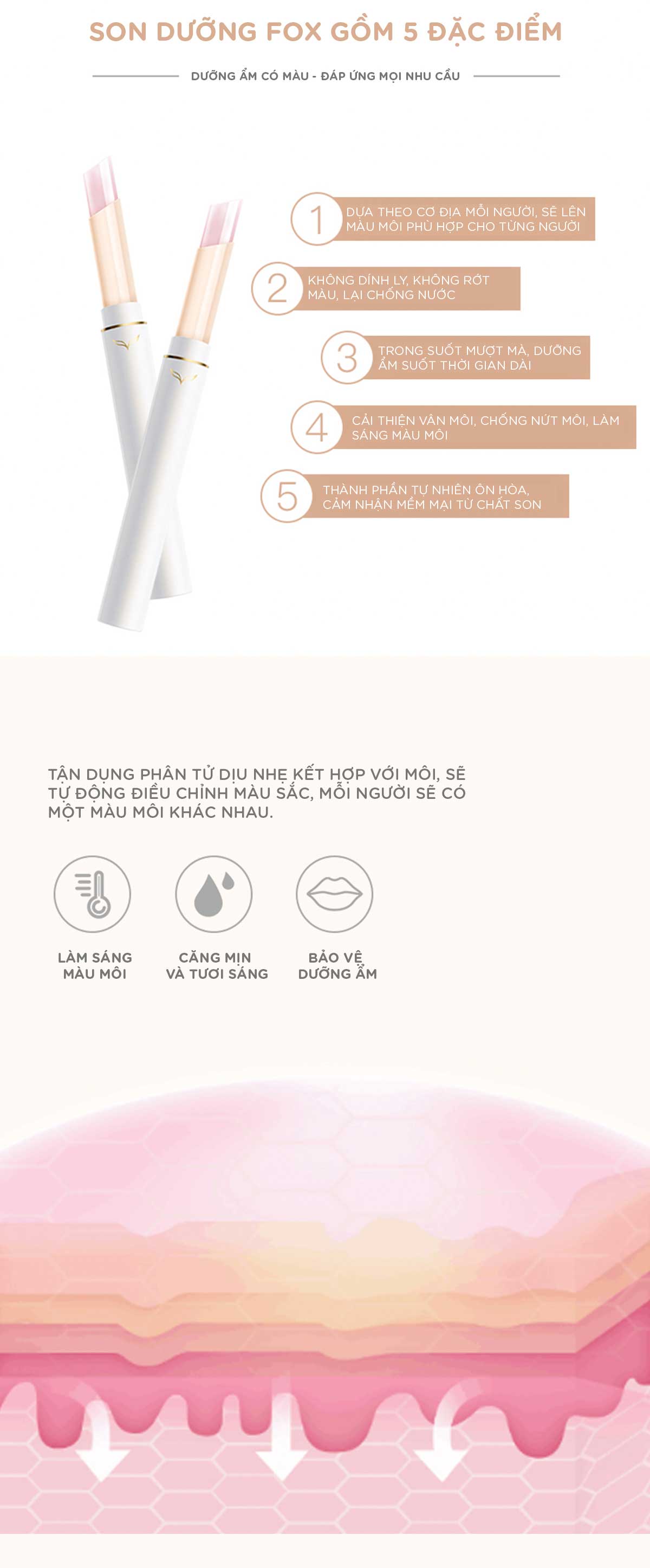Son Gió Dưỡng Ẩm Và Bảo Vệ Môi FOX Moisturizing Lipstick 2.4g
