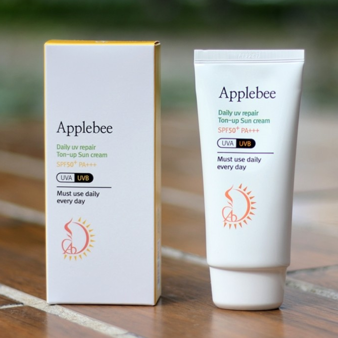 Kem chống nắng kết hợp kem nền Applebee Daily UV repair Ton-up Sun cream SPF50+PA+++ Hàn Quốc