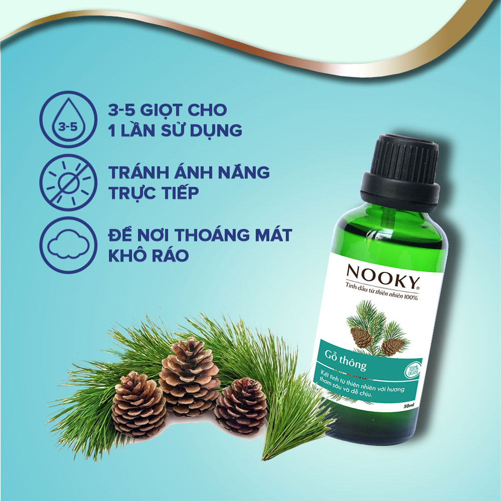 [50ml] Tinh dầu Gỗ Thông NOOKY 100% Thiên Nhiên - TORO FARM