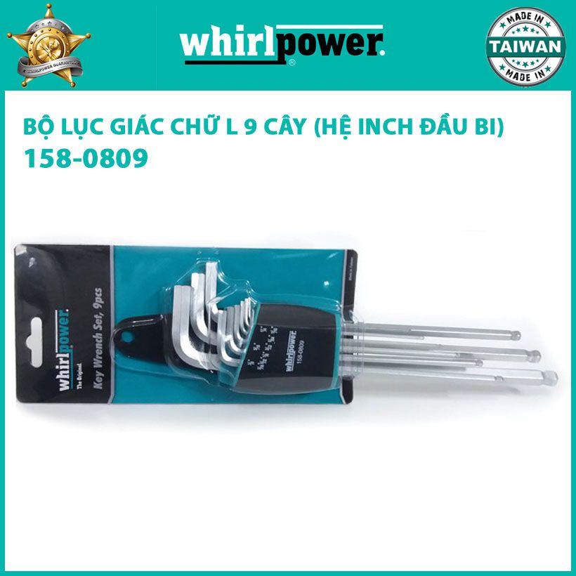BỘ LỤC GIÁC CHỮ L 9 CÂY WHIRLPOWER 158-0809