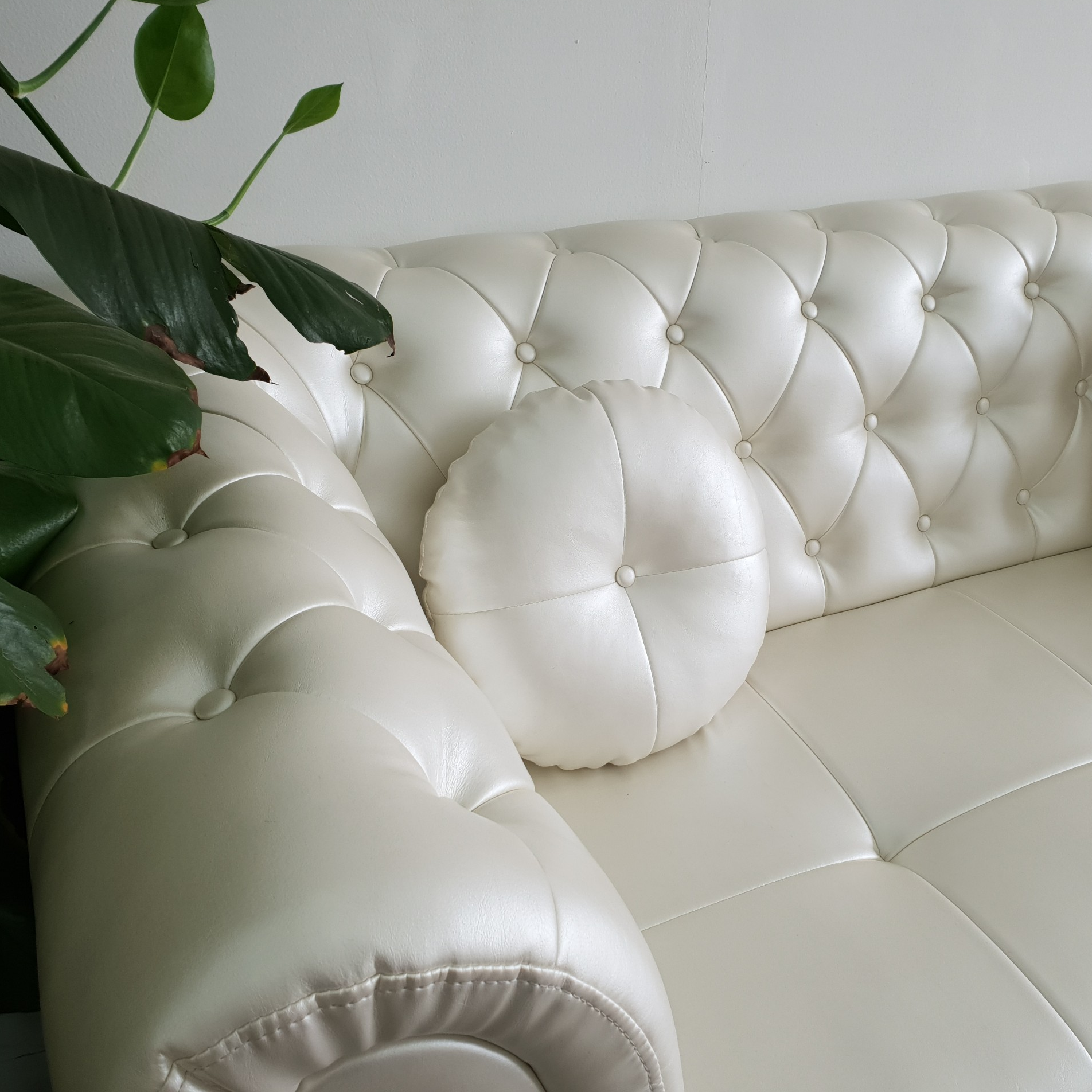 Bộ sofa tân cổ điển góc L (trắng)