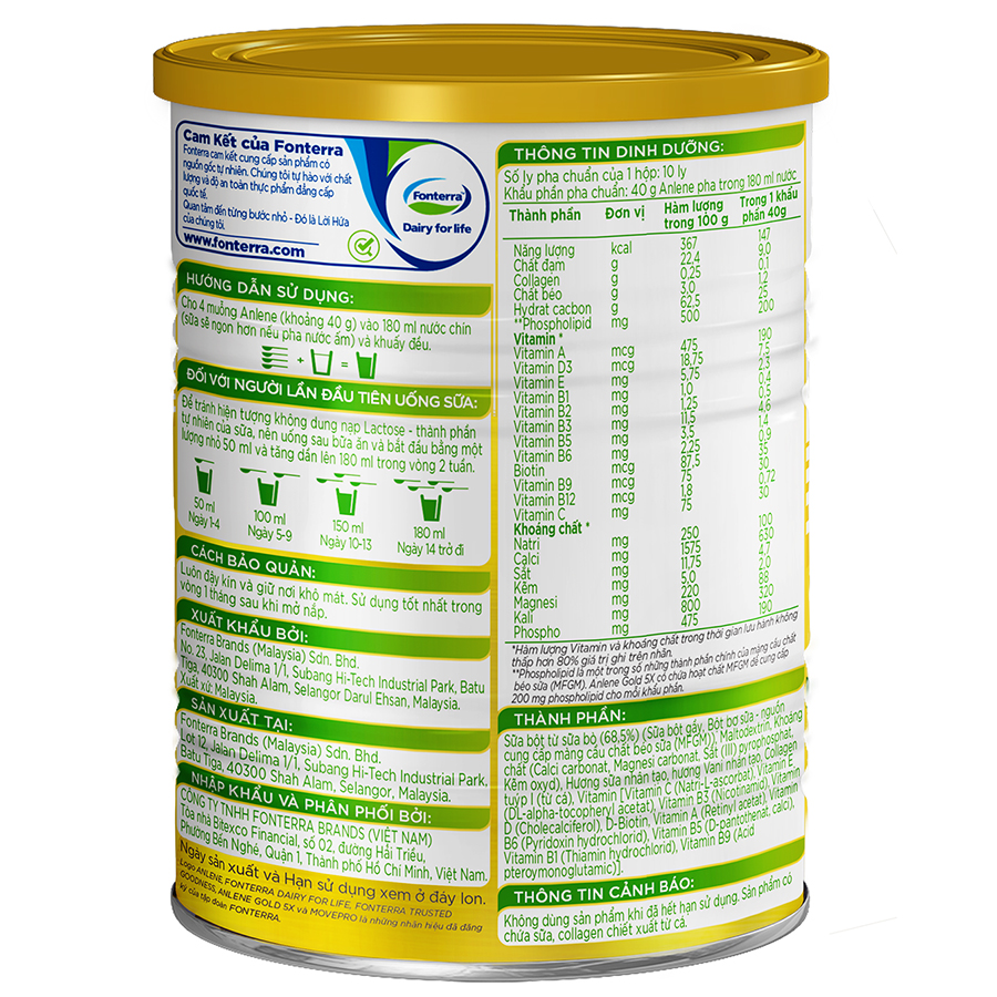 Sữa Bột Anlene Gold 5X Hương Vanilla