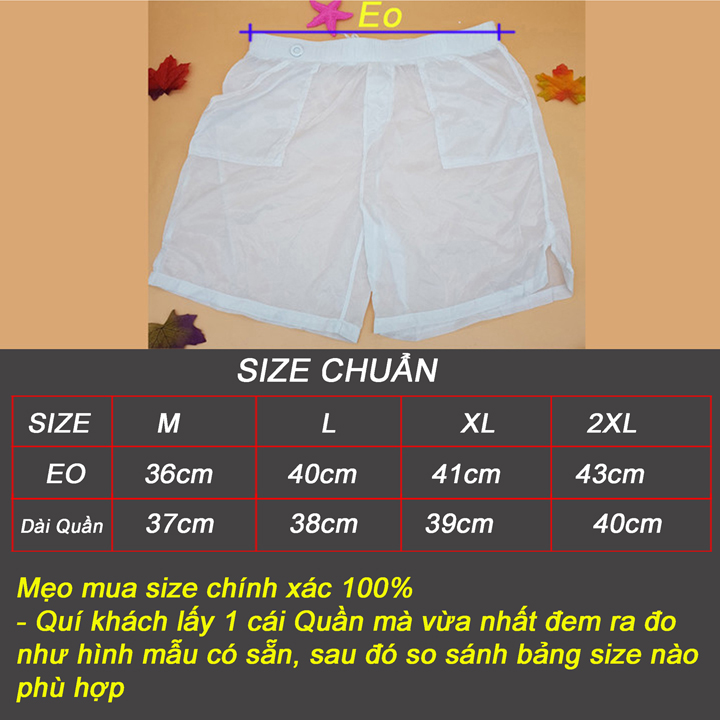 Quần shorts Nam siêu mỏng vải dù - Q003B