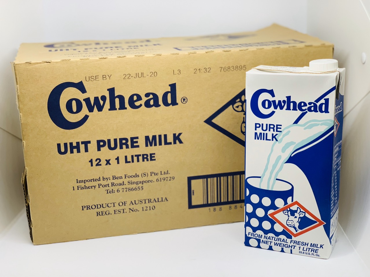 6 Hộp Sữa tươi tiệt trùng nguyên kem Úc Cowhead Full Cream 1L