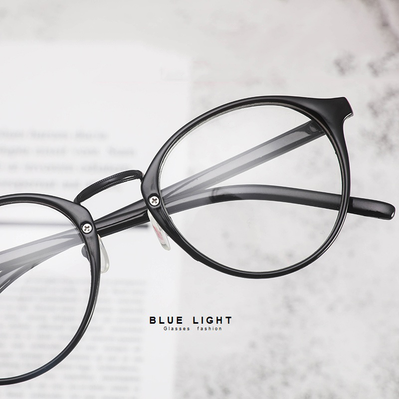 Kính Giả Cận, Gọng Kính Cận Nam Nữ Mắt Tròn Gọng Đen Nhám Hàn Quốc - BLUE LGHT SHOP