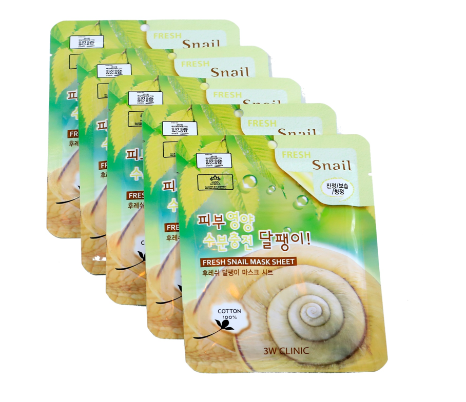 Combo 10 Mặt nạ chiết xuất từ dịch nhầy ốc sên 3W CLINIC Hàn Quốc 23mlx10