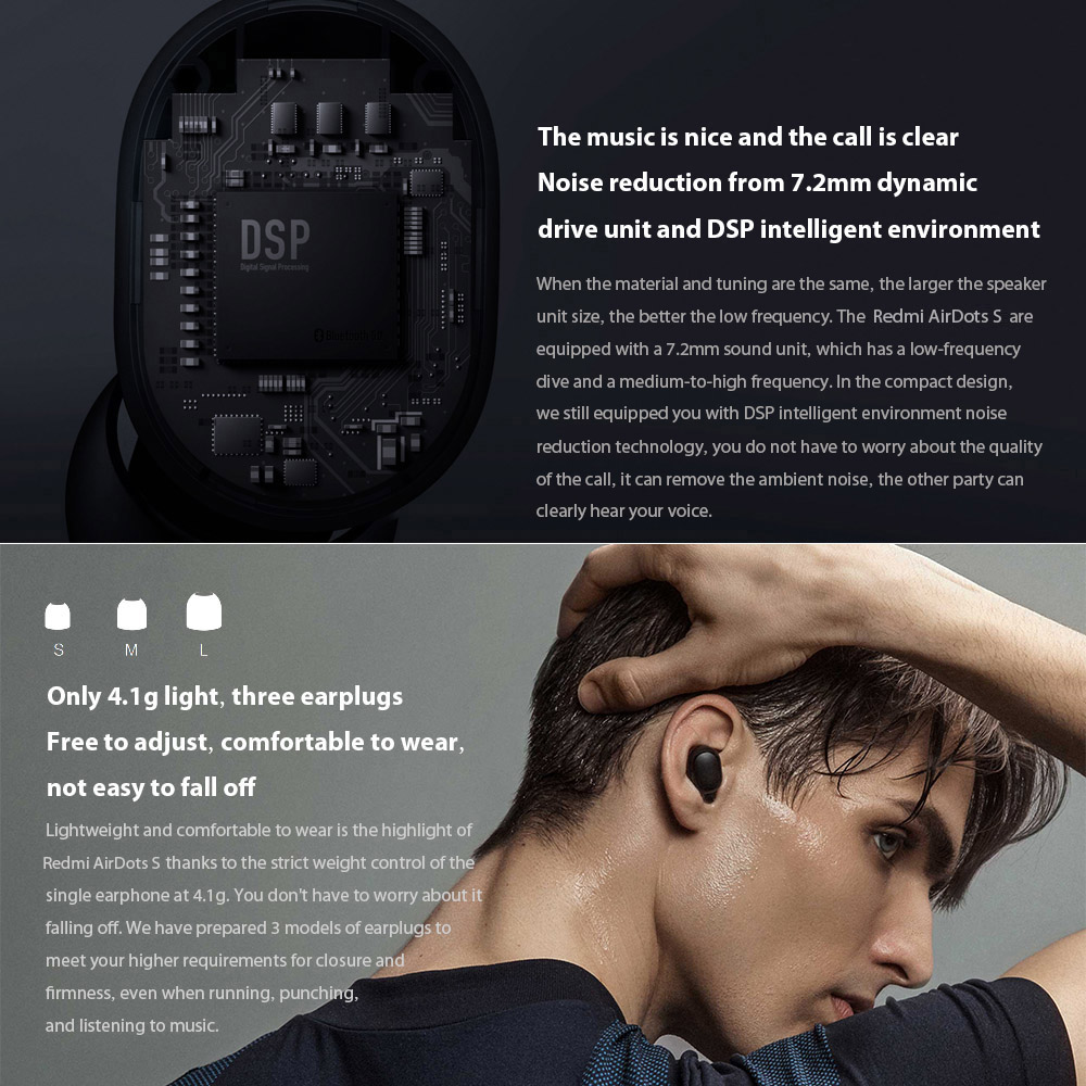Tai Nghe Bluetooth Xiaomi Redmi 2 Mi Airdots Bluetooth 5.0 Tai Nghe Không Dây TWS Tự động kết nối-Pin 5 tiếng