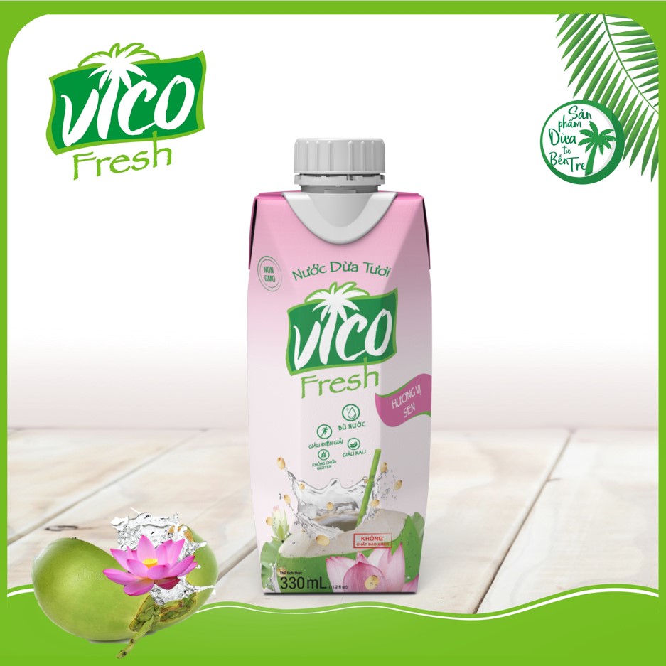 1 HỘP NƯỚC DỪA SEN VICO FRESH 330ML