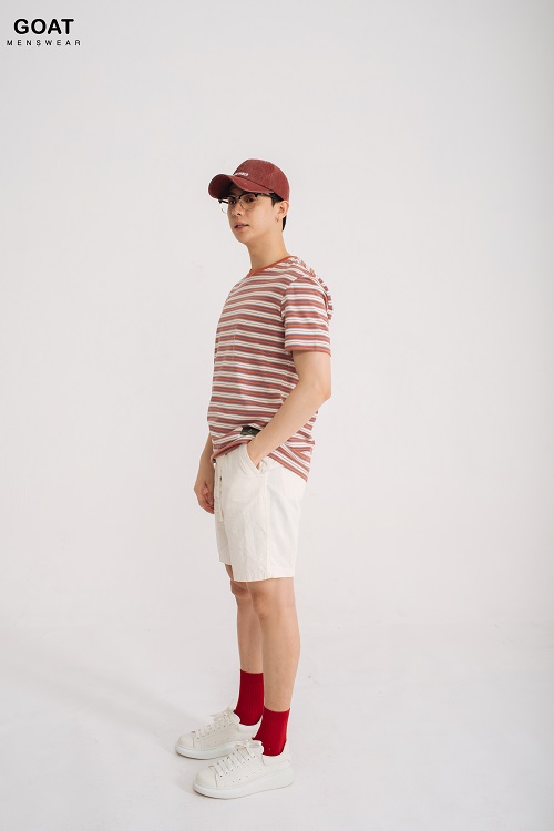 Áo Thun Nam Sọc Ngang Tay Ngắn Trẻ Trung GOAT MENSWEAR