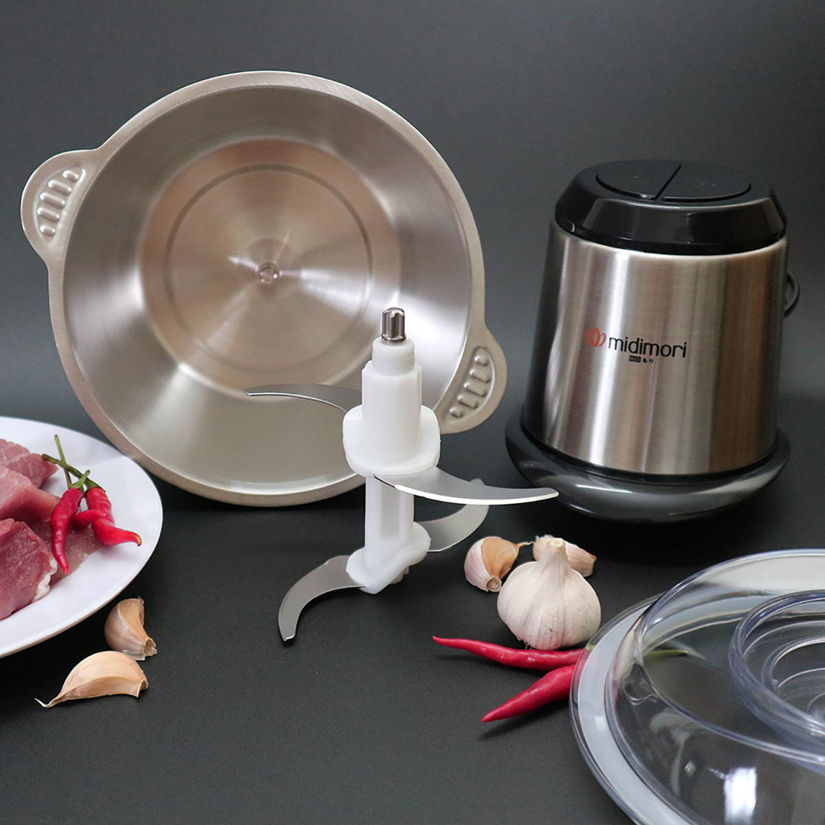 Máy Xay Thịt đa năng Midimori Chopper - Hàng Chính Hãng - Tặng Kèm 1 Bộ Lưỡi Dao Dự Phòng
