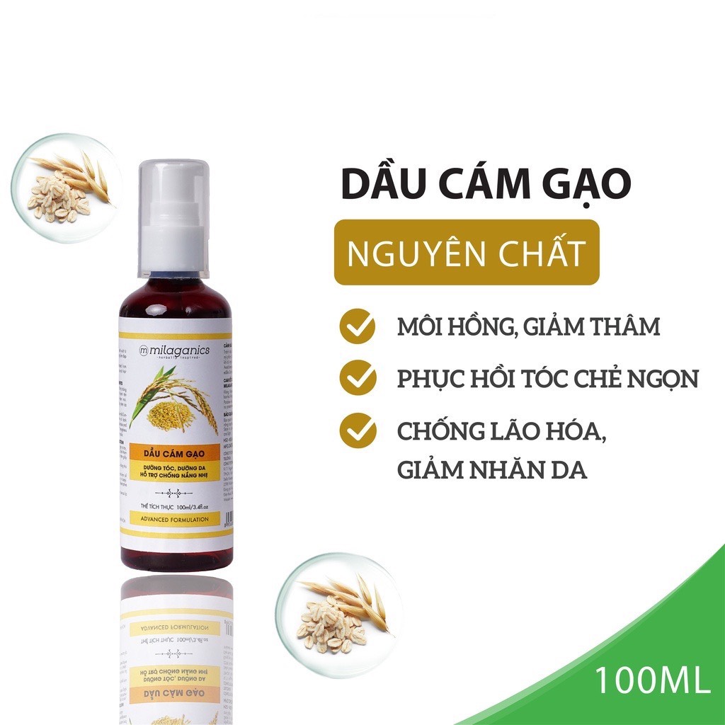 Dầu Cám Gạo Milaganics (100ml)