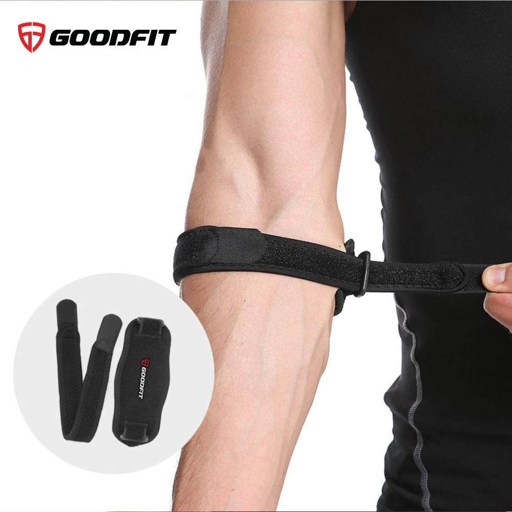 Băng bảo vệ khuỷu tay có đệm dày 1 cm giúp bảo vệ xương, dây đai tùy chỉnh Goodfit GF403E