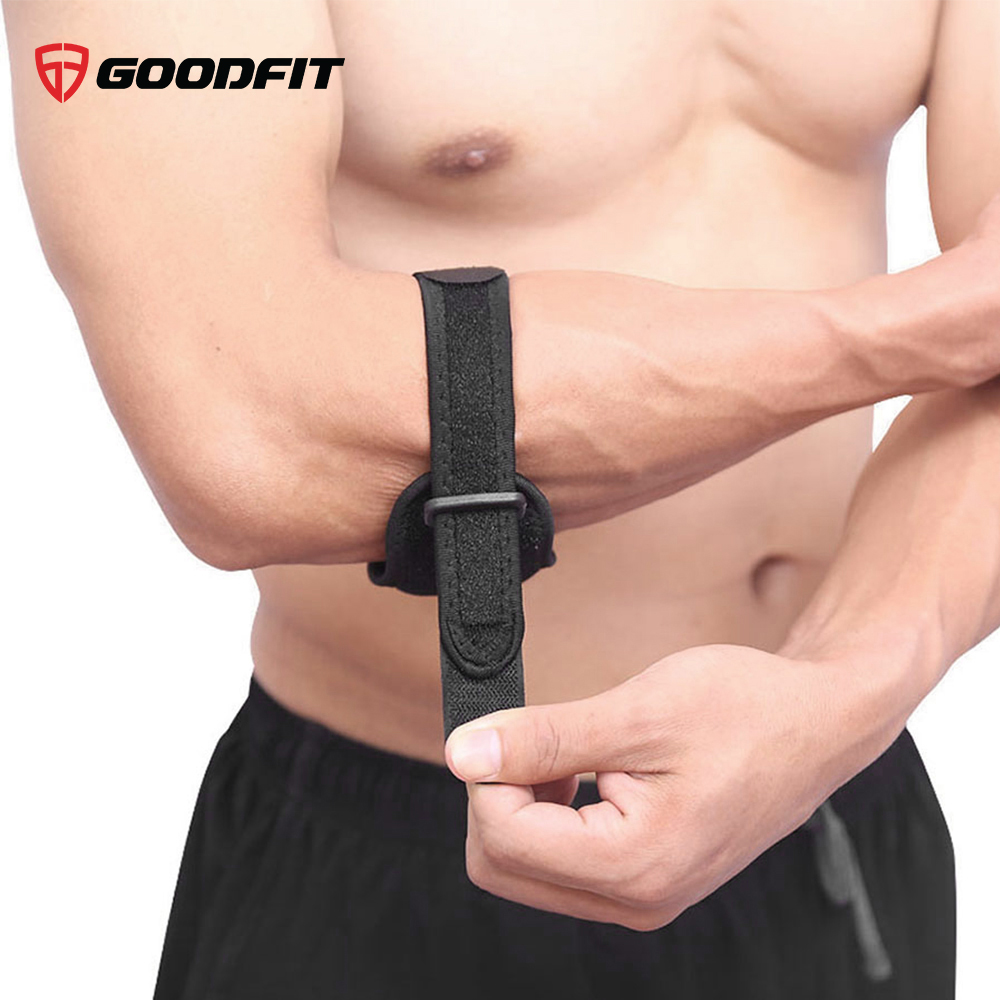 Băng bảo vệ khuỷu tay có đệm dày 1 cm giúp bảo vệ xương, dây đai tùy chỉnh Goodfit GF403E