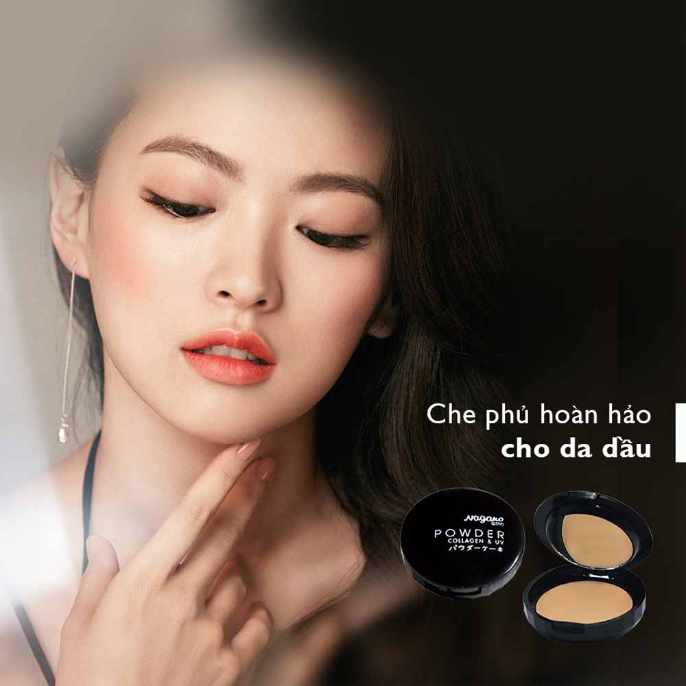 Phấn nền Collagen Nagano 10g  - Nagano Powder Cake 10g - Thành phần Collagen và chất chống nắng giúp dưỡng và bảo vệ da hiệu quả