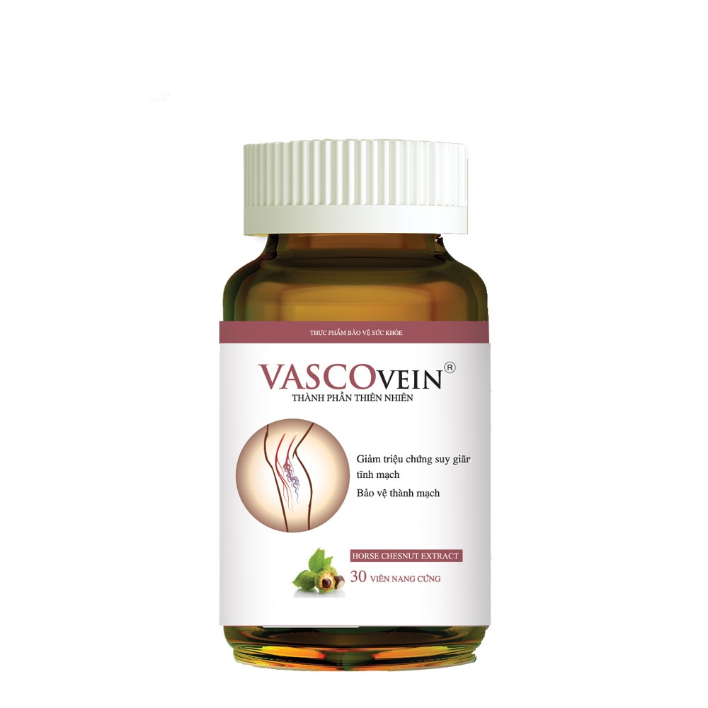Viên Uống Hỗ Trợ Điều Trị Bệnh Suy Giãn Tĩnh Mạch Vascovein , Chiết Xuất Từ Hạt Dẻ Ngựa - Nguyên Liệu Nhập Khẩu Châu Âu