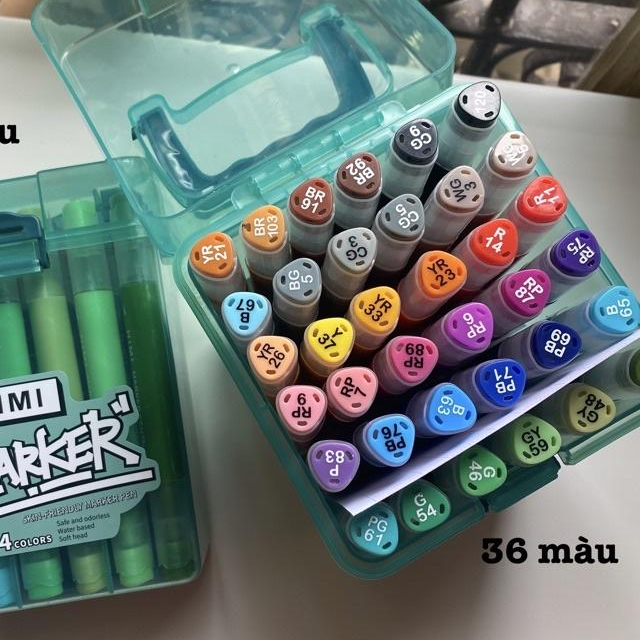 Set bút dạ màu 2 đầu mềm gốc nước Himi Friendly Marker 24/36 màu