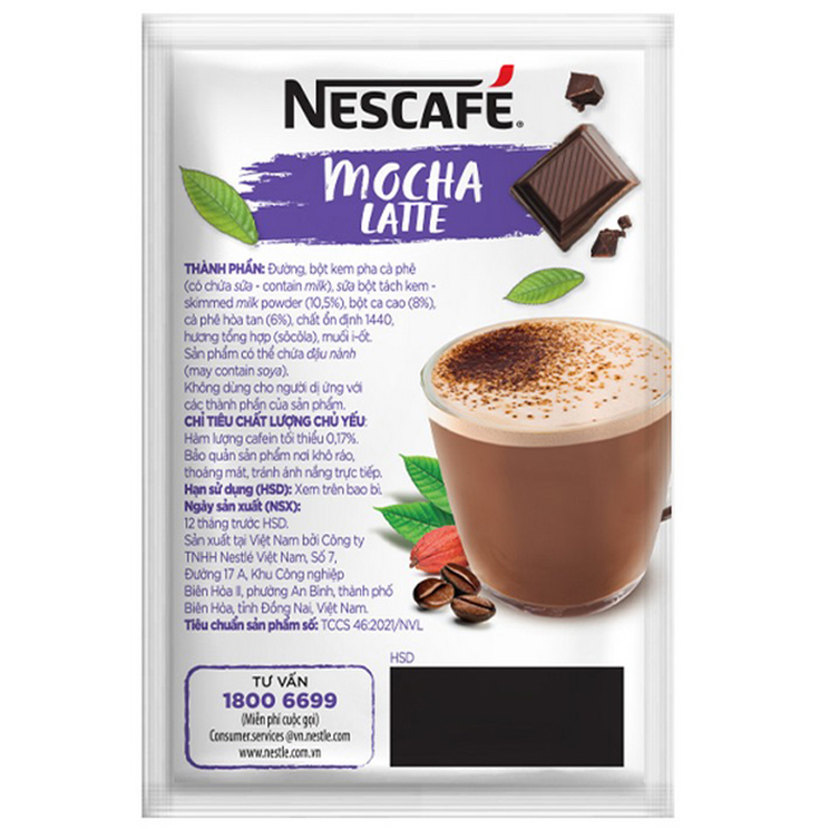 Combo 4 hộp Cà phê hòa tan NESCAFÉ Latte Sữa Hạt