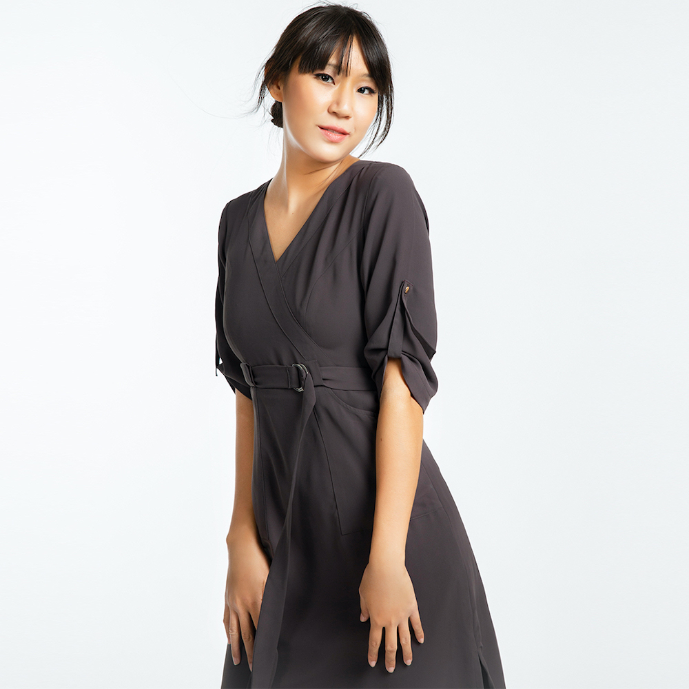 Đầm Thắt Eo Đầm Midi Suông Thời trang thiết kế Hity DRE097