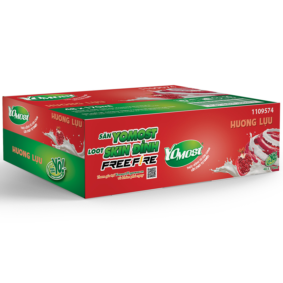 Thùng 48 Hộp Sữa Chua Lên Men Tự Nhiên Yomost Trái Lựu