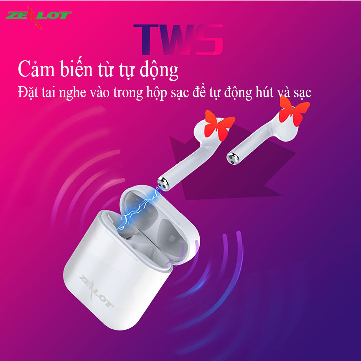 Tai nghe bluetooth Zealot không dây hàng chính hãng có thể kết nối đơn và đôi, cho âm thanh sắc nét + thiết kết nhỏ gọn và đẹp mắt