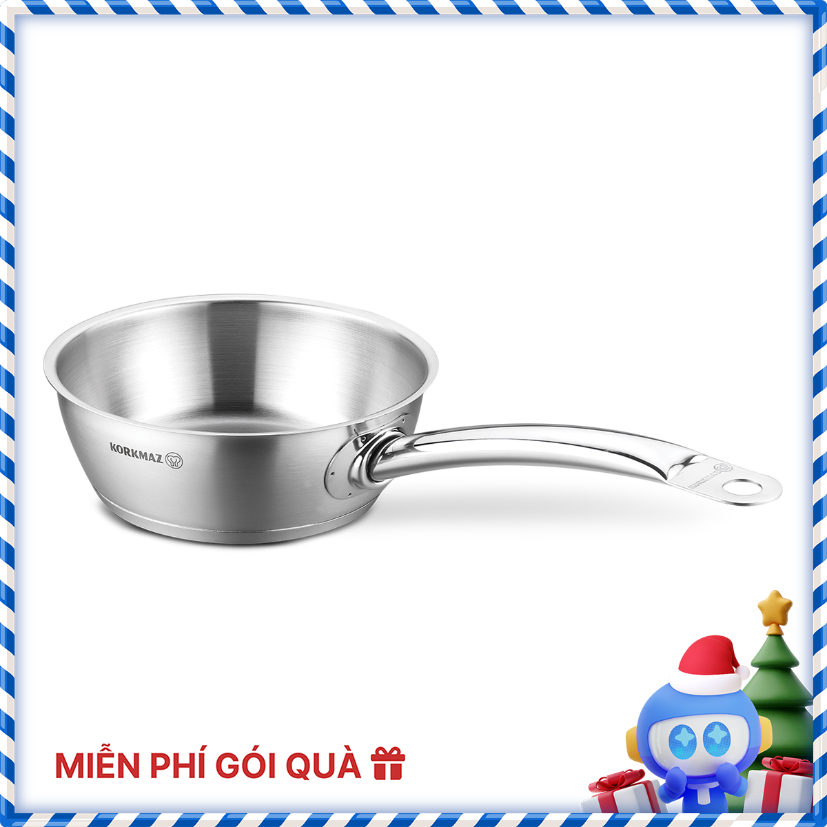 Chảo inox 18/10 sâu Korkmaz Proline 20 cm - 2 lít