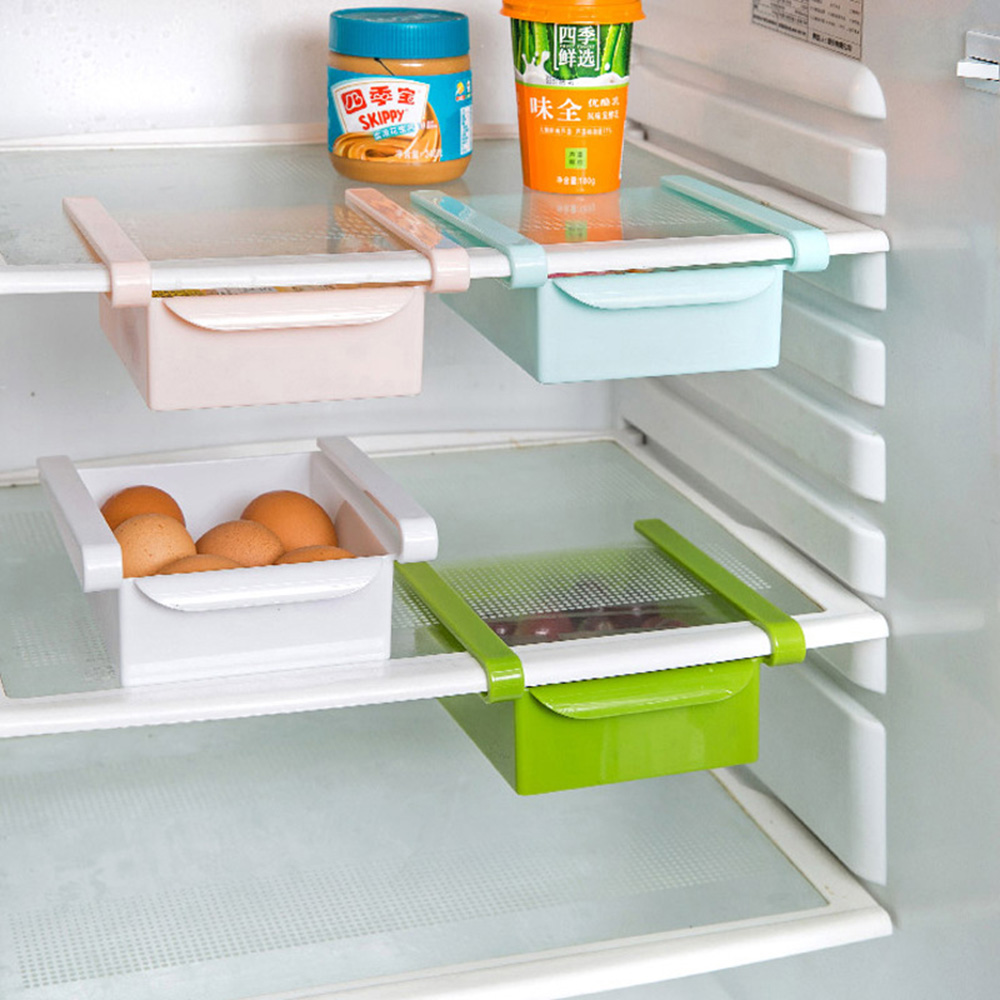 Bộ 4 Khay Đựng Đồ Dùng, Đựng Thực Phẩm Để Tủ Lạnh size Lớn - Tiết Kiệm Không Gian Cho Tủ lạnh Nhà Bạn