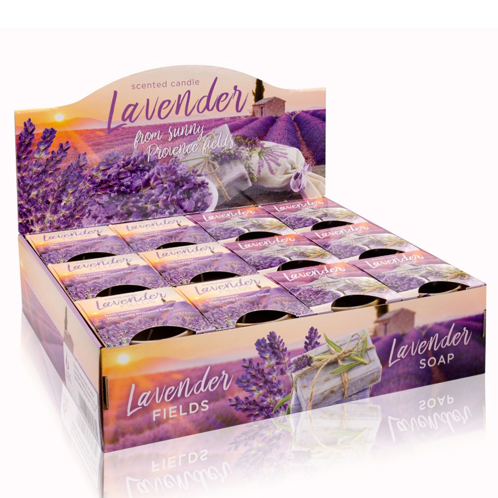 Ly nến thơm tinh dầu Bartek Lavender Fields & Soap 115g QT04965 - cánh đồng oải hương