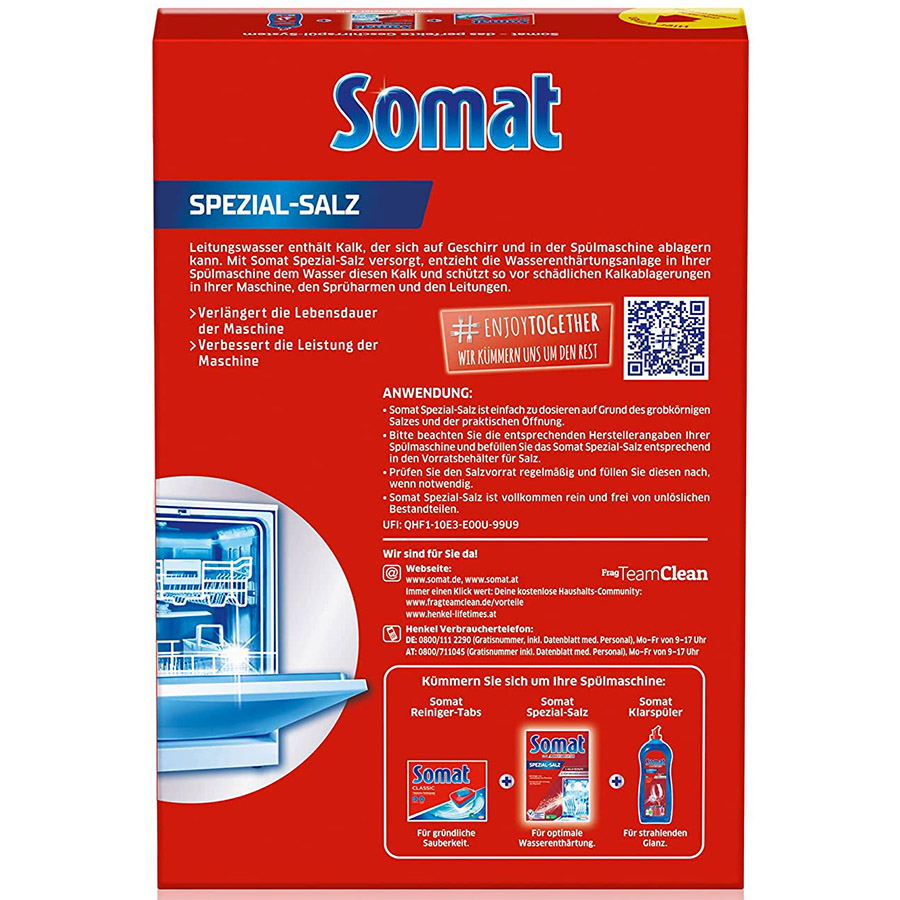 [Made in Germany] Muối rửa ly Somat Spezial Salz 1,2 Kg