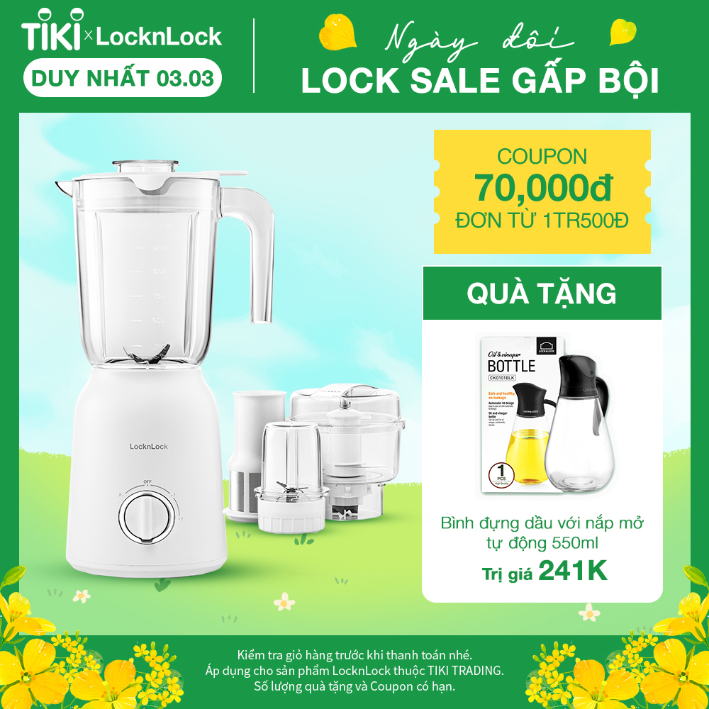 Máy xay sinh tố Locknlock Multi Blender EJM416WHT (800W) - Hàng chính hãng