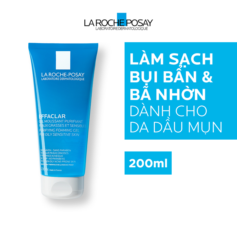 Bộ Gel rửa mặt làm sạch & giảm nhờn La Roche-Posay 200ml & nước tẩy trang 50ml 