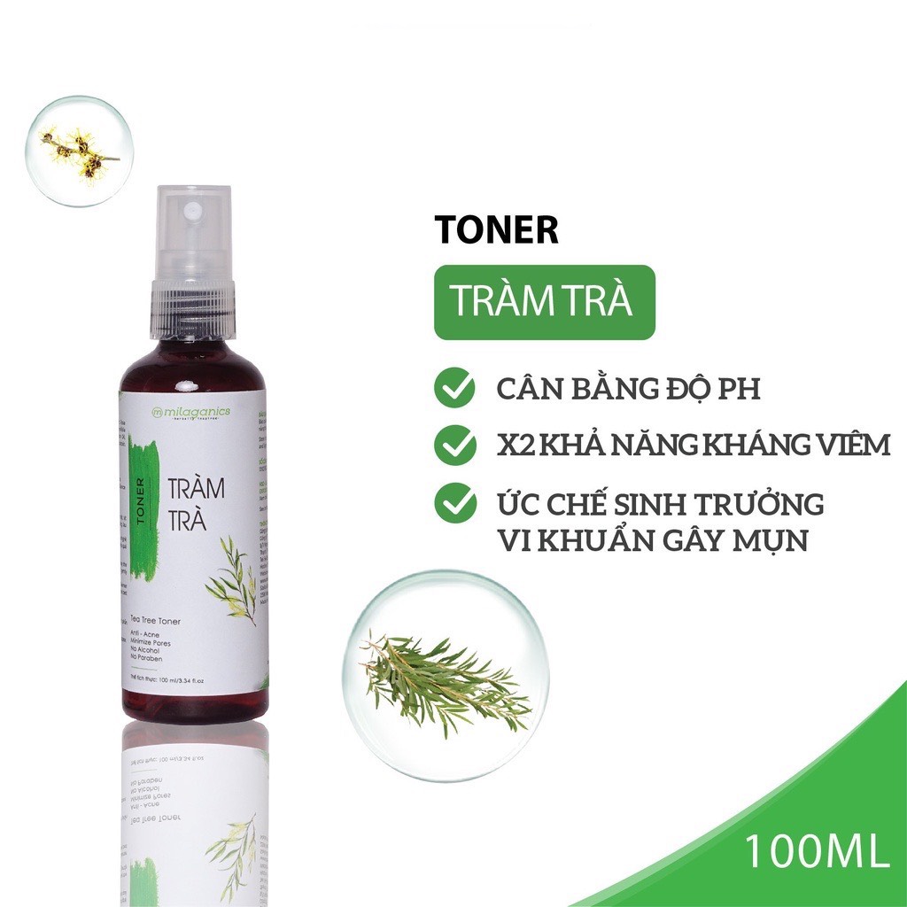 Toner Tràm Trà Milaganics Ngừa Mụn 100ml