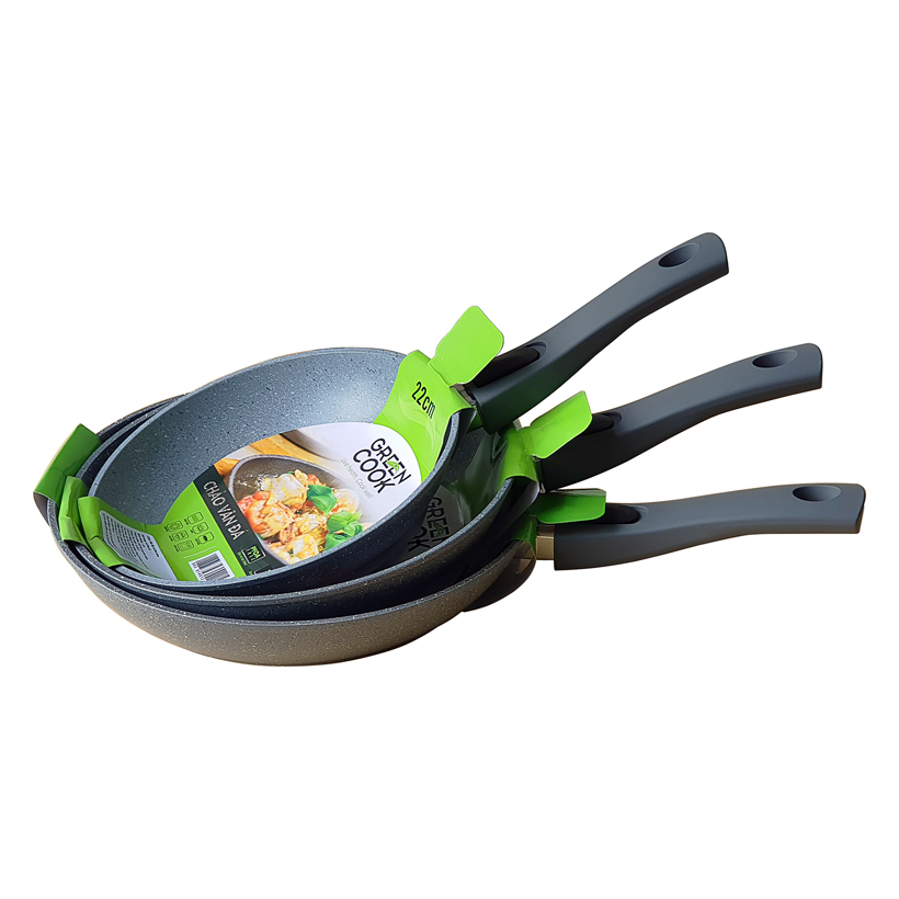 Chảo đá từ chống dính đa năng 2 trong 1 Green Cook - 30cm