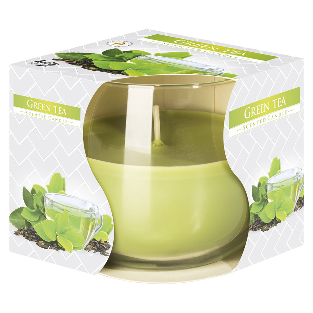 Ly nến thơm tinh dầu Bispol Green Tea 100g QT024783 - hương trà xanh
