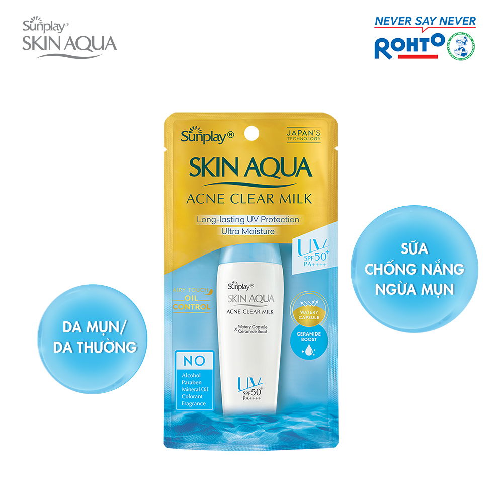 Sữa Chống Nắng Dưỡng Da Ngừa Mụn Sunplay Skin Aqua Acne Clear SPF 50+ PA++++