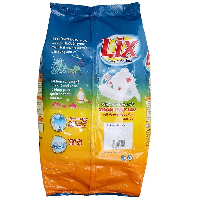 Bột Giặt LIX Đậm Đặc Hương Nước Hoa 5.5Kg PD001 - Khử Ẩm Mốc, Thơm Thật Lâu