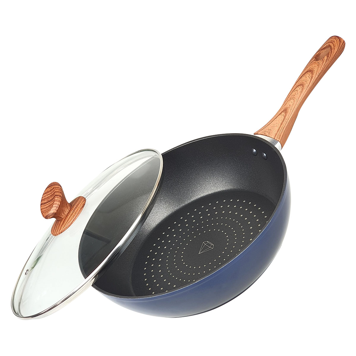 Chảo Sâu Lòng NAG2853 Đáy Từ 5 Lớp Chống Dính Vung Kính Siêu Bền Nagakawa  - Dùng Trên Mọi Loại Bếp - Hàng Chính Hãng